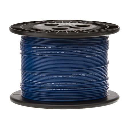 22 AWG Gauge UL1061 Stranded Hook Up Wire, 300V, 0051 Diameter, Blue, 25 Ft Length